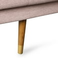 thumbnail image 5 of Noble House Nathanial Tufted Fabric Sofa, Light Blush and Dark Walnut, 5 of 12