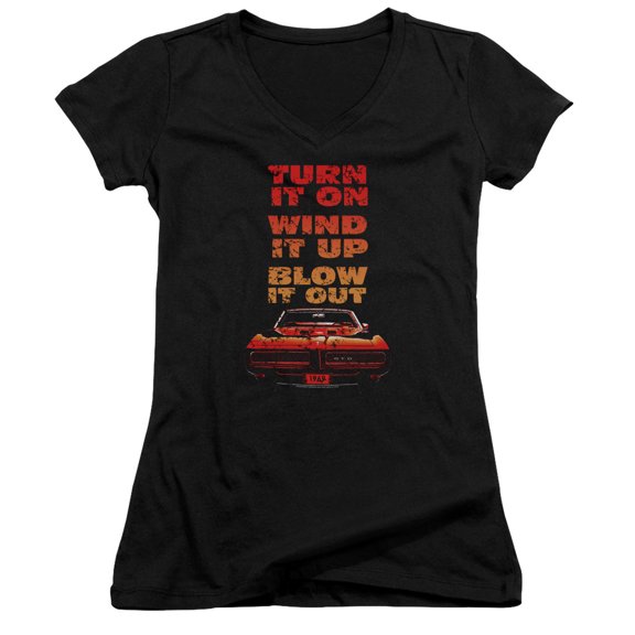 Pontiac Blow It Out Gto Junior Women's V-Neck T-Shirt Black