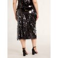 thumbnail image 2 of Scoop Women's & Women's Plus Paillette Sequin Midi Skirt, Sizes XS-4X, 2 of 5