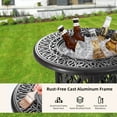 thumbnail image 3 of 21" Side Table With Removable Ice Bucket- Rustproof Cast Aluminum Frame, Hand-Brushed Finish, Food-Grade 304 Stainless Steel Bucket - Perfect for Indoor & Outdoor, Patio, Balcony, and Poolside, 3 of 9