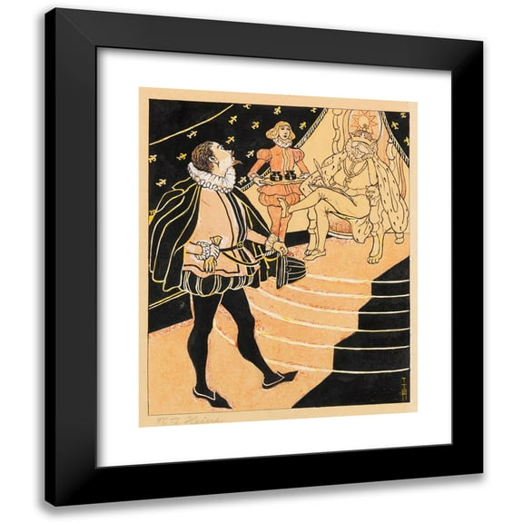 Thomas Theodor Heine 12x14 Black Modern Framed Museum Art Print Titled - Marquis Posa - Sire, Do Not Give Your Thoughts Too Much Freedom (1908)