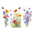 thumbnail image 2 of Pegatinas de pared con diseño de mariposas y flores, papel tapiz de PVC, decoración floral floreciente, de pared para dormitorio y comedor., 2 of 8