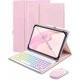 thumbnail image 1 of Funda con Teclado Retroiluminado de 7 Colores con Mouse para Tabletas iPad y Android de 9.7-11", Rosa, 1 of 6