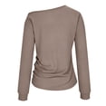 thumbnail image 5 of BLVB Women off the Shoulder Top Long Sleeve Shirts Ruched Tight Fitted Going out Tops Tee Blouse Trendy Outfits, 5 of 6