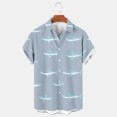 thumbnail image 2 of ZQUUVOU Men's Shirt Short Sleeve Vintage Cuba Beach Summer Button Shirt (Light Blue,3XL), 2 of 7