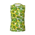 thumbnail image 6 of Lsque Watercolor Kiwi Fruits Summer Print Men's Cotton Blend Sleeveless Muscle Shirts (S-3XL)- Moisture Wicking, Odor Protection, UPF 30+,X-Large, 6 of 8