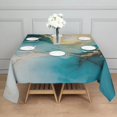 thumbnail image 3 of Blue Gold Marble Pattern Square Tablecloth,Waterproof Square Table Cover,Wipeable Spillproof Washable Table Cover for Home Kitchen Party Decor 60"x60"(152x152cm), 3 of 6