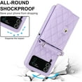 thumbnail image 5 of REQO Phone Case for Samsung Galaxy Z Flip 3 5G 2021 Wallet Cover with RFID Blocking Crossbody Wrist Strap Stand Credit Card Holder Leather Slim Cell Accessories ZFlip3 Z3 Flip3 3Z Women Men Purple, 5 of 7