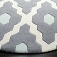 thumbnail image 3 of SAFAVIEH Chatham Wystan Geometric Wool Area Rug, Ivory/Dark Gray, 3' x 3' Round, 3 of 10