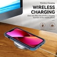 thumbnail image 7 of SaniMore for iPhone 13 Pro (6.1" 2021) Case, [Sliding Camera Window] Wireless Charging Shockproof Drop Resistant Hybird PC TPU Anti-slip Heavy Duty Protective Shell for iPhone 13 Pro, Navy+Green, 7 of 7