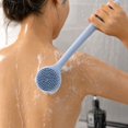 thumbnail image 3 of Long Handle Silicone Shower Scrubber Light Blue Soft Bristle Bath Brush for Exfoliating Back and Body Shower Use 1 Pack, 3 of 4