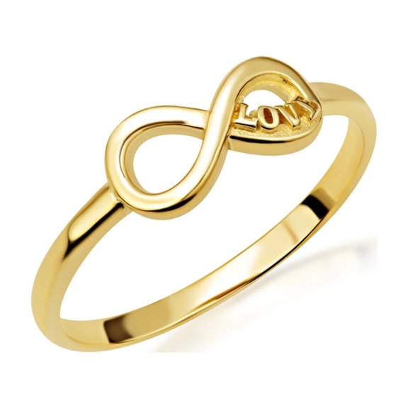 10k Yellow Gold Infinity Love Script Ring (Size 4)