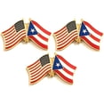 thumbnail image 1 of PACK of 3 Puerto Rico & US Crossed Double Flag Lapel Pins, Puerto Rican & American Friendship Pin Badge, 1 of 3
