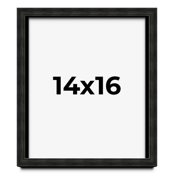 14x16 Shadow Box Black Rustic Barnwood Display Frame  | 1.125 Inch Deep | 0.875 Inch Moulding Width