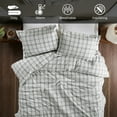 thumbnail image 6 of Superior Plaid Flannel Cotton Duvet Set, King/California King, Charcoal, 6 of 10