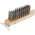 thumbnail image 3 of Truecraftware – 14- inch Heavy Duty Wire Brush with Scraper, Black Metal Wire Brush with Wooden Handle, 3 of 5