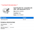 thumbnail image 2 of Spark Plug Wire Set - Compatible with 2000 - 2001 Mazda MPV 2.5L V6, 2 of 2
