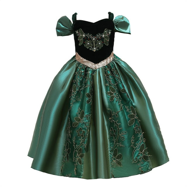 Frozen Anna Robe de Couronnement de Luxe Costume pour Filles Accessoires de Princesse Fête Halloween Noël Jeu de Rôle