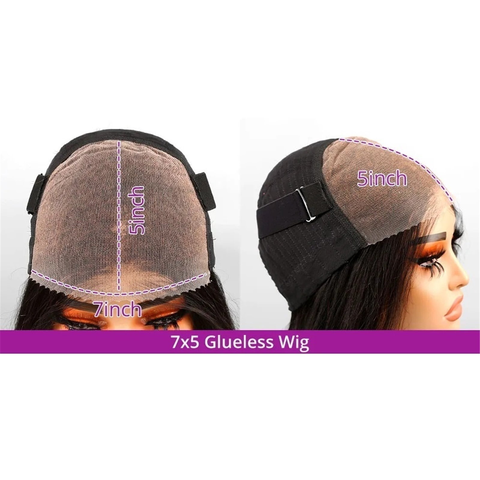 Pre Cut No Glue Water Wave 7x5 Wigs Curly Glueless Wig Human Hair Pre Plucked