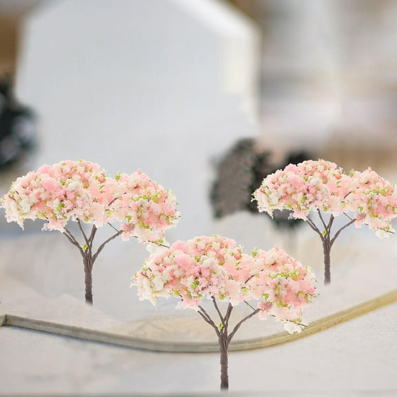 ETHZZLE Cherry Blossom Tree Models, Architectural Scale Train Accessories for Railroad Scenery, Miniature Branches and Ornaments for Crafts