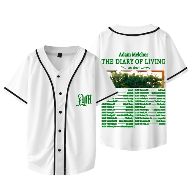 Adam Melchor The Journal Of Living Tour Merch Veste de Baseball Tee Unisexe T-shirts à Manches Courtes, Style 4,TTG