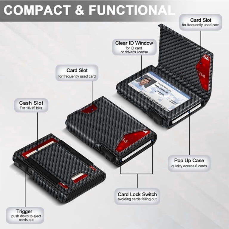 Slim Carbon Fiber Bifold Wallet, RFID Blocking photo 3