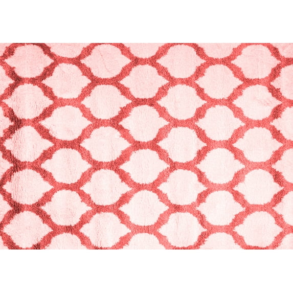 Ahgly Company Indoor Rectangle Trellis Red Contemporary Area Rugs, 5' x 8'