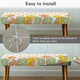 thumbnail image 6 of Chririnla Rectangular Long Bench Slipcover with Retro Floral Dots, Polyester Spandex Soft Washable Bench Protector for Dining Room and Bedroom, 6 of 9