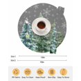thumbnail image 6 of 13 Inch Round Placemats Set of 6, Green Christmas Tree Non Slip Heat Insulation PP Table Mats, Winter Snowflakes Grey Watercolor Pine Washable Place Mats for Kitchen Dining Party Table Decor, 6 of 7