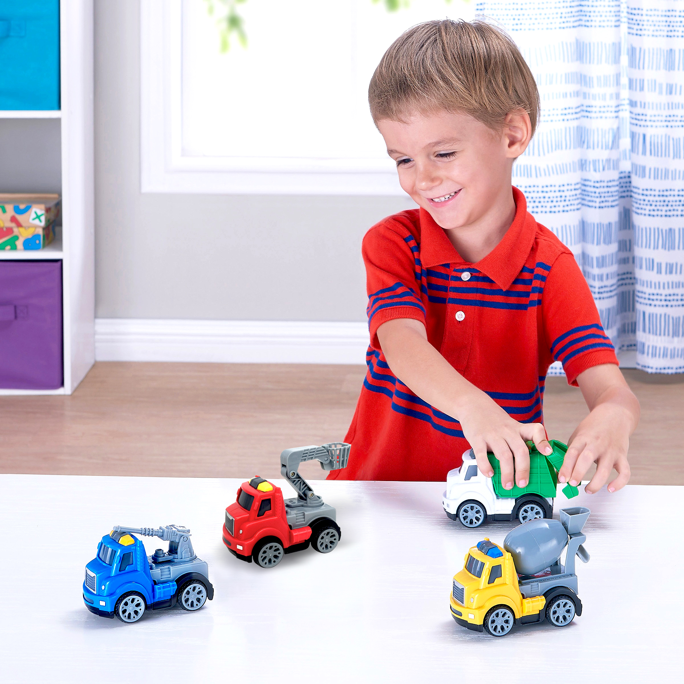 Kid Connection Friction Powered Utility Trucks Play Set, 4 Pieces - image 4 of 6