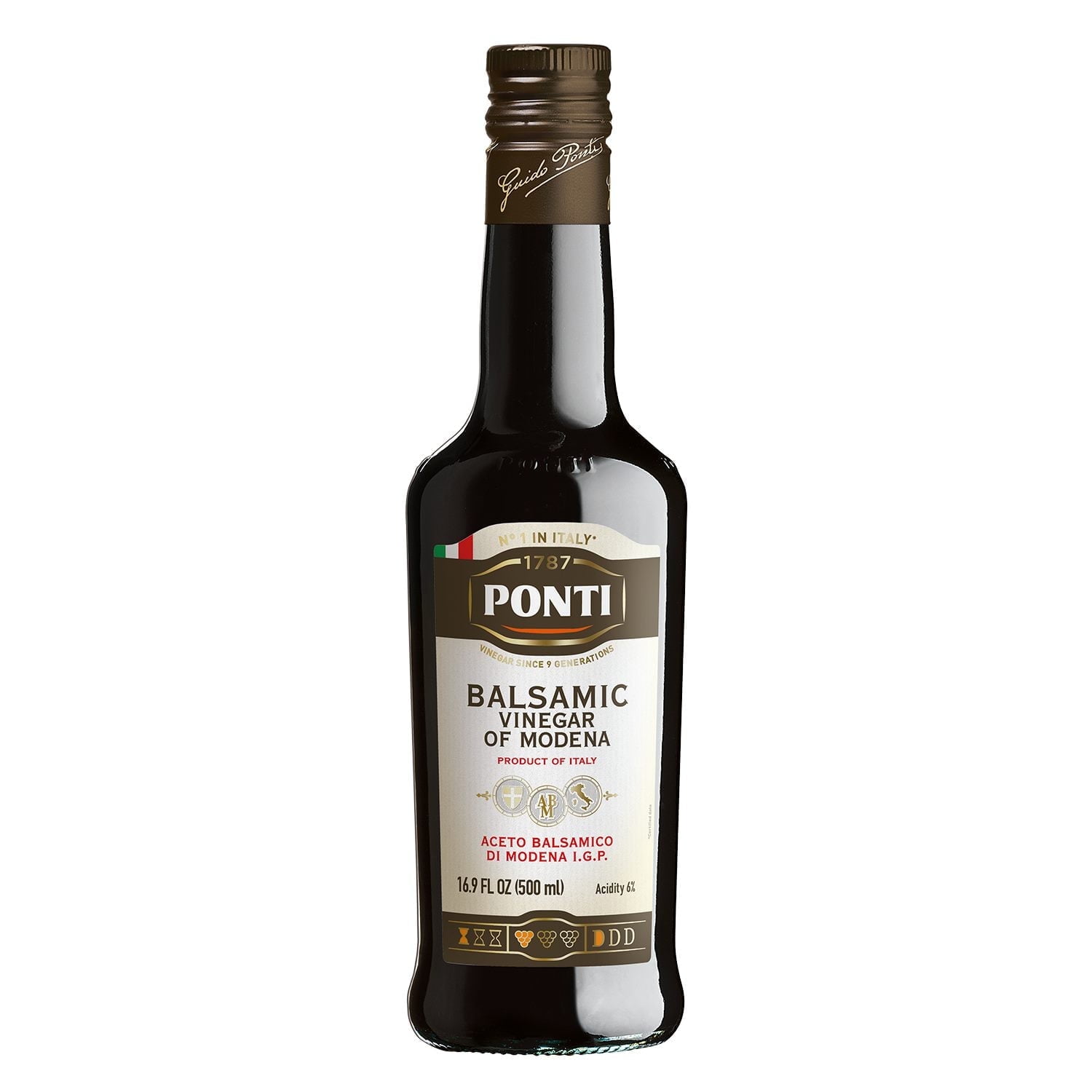 (3 pack) PONTI Balsamic Vinegar of Modena, 16.9 fl oz