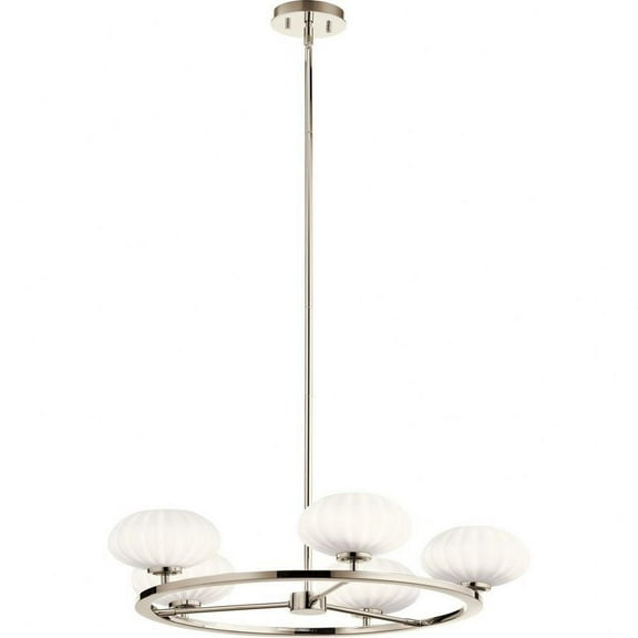 Mid Century Modern Six Light Chandelier-Polished Nickel Finish Bailey Street Home 147-Bel-4187531