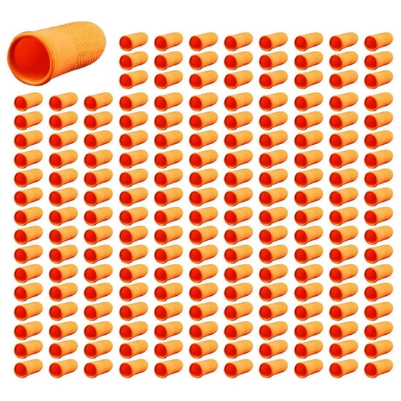 200Pcs Rubber Anti-Slip Finger Cots Orange Disposable Protective Finger Cots for Electronic Repair
