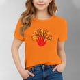 thumbnail image 1 of YUNAFFT T-Shirts à Manches Courtes Imprimés pour Enfants, Col Rond Orange Décontracté, 1 of 4