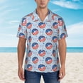 thumbnail image 5 of Uemuo Donut with the USA Fag Printed Regular Fit Short Sleeve Casual Hawaiian Shirt for Men,Aloha shirt,Tropical shirt,Floral print shirt,Vacation Beach shirt-Medium, 5 of 9