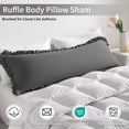 thumbnail image 4 of Lorviah Ruffled Body Pillowcase, Ultra Soft & Breathable 20"x54" Ruffled Body Pillow Cover with Envelope Closure, Dark Grey, 4 of 5