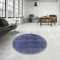 thumbnail image 4 of Ahgly Company Machine Washable Indoor Round Industrial Modern Periwinkle Purple Area Rugs, 7' Round, 4 of 7