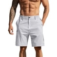 thumbnail image 2 of JoveMarine Men's Straight Leg Cargo Shorts with Zipper Pockets, Loose Fit Casual Work Shorts for Outdoor, Exercise and Daily Wear Light Gray S, 2 of 5