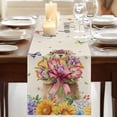thumbnail image 3 of Table Runners 90 Inches Long Dress Scarves, Spring Groundhog Farmhouse Coffee/Dining/Kitchen Table Runner for Living Room, Watercolor Sunflower Botanical Rustic 13x90 Inch, 3 of 9