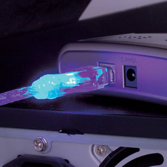 Retail USB 2 AB Light-Up Cable BL, 10ft