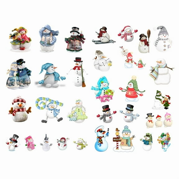 Kawaii Winter Snowman Aesthetic Diary Travel Journal Paper Stickers Scrapbooking Stationery Sticker Flakes Art Supplies
