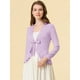 thumbnail image 3 of AllegK Cardigan Dobladillo Rizado RebeDe Punto Frente De CorbaPaMujeres Morado claro XS, 3 of 5