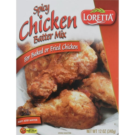 Loretta Spicy Chicken Batter Mix for Baked or Fried Chicken 12oz