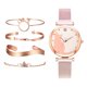 thumbnail image 3 of Juego de 5 Piezas de Lujo para Mujer, Reloj de Cielo Estrellado Magnético para Mujer - Rosado Sunnimix brazalete de reloj de acero inoxidable, 3 of 8
