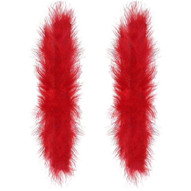 Vogacara 2 pack/lote de puños de plumas de piel exquisita de pluma respetuosa con la piel y que no se desprende Juguetes de construcción Rojo