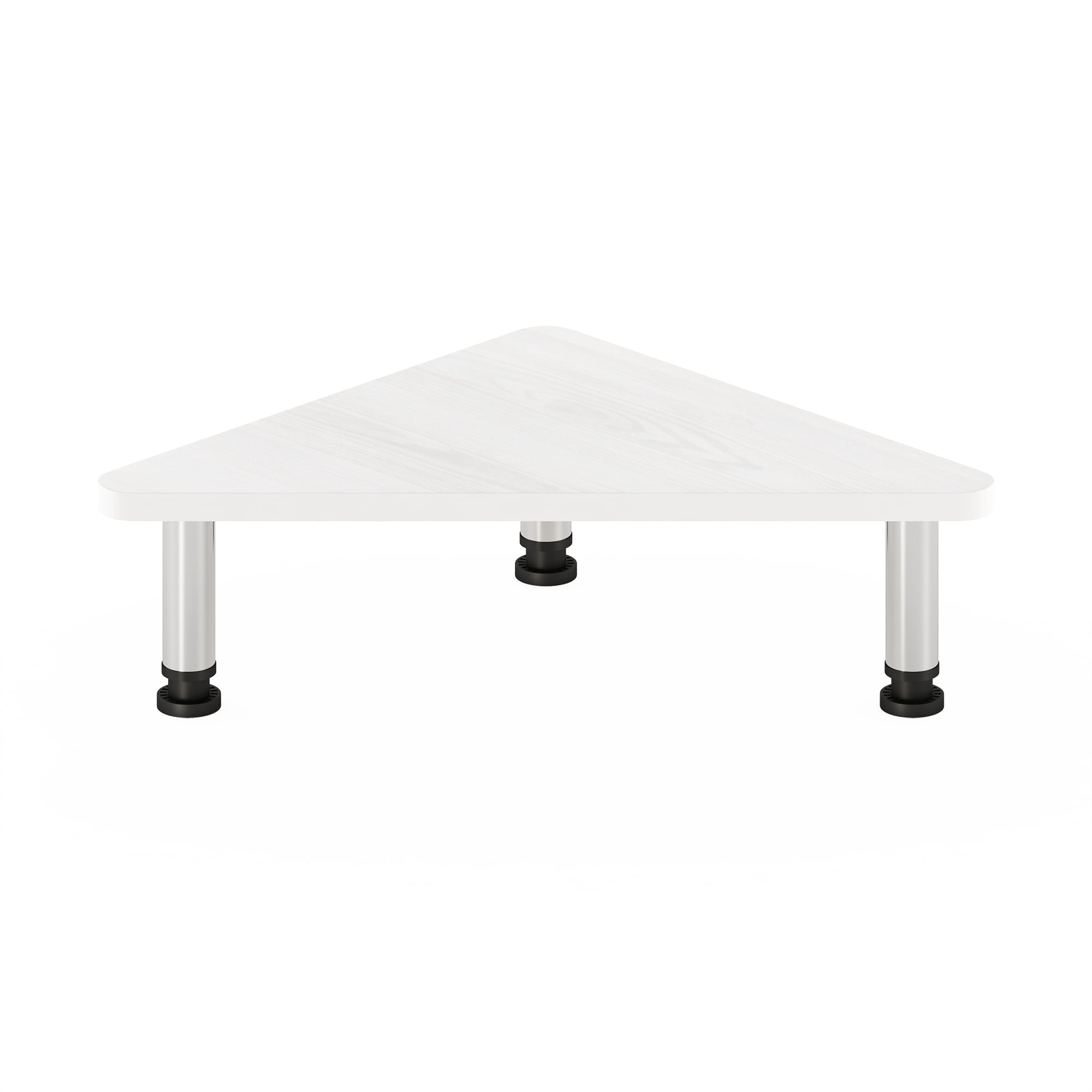 Furinno Turn-N-Tube Corner Monitor Riser Stand, White Oak, Stainless Steel Tubes