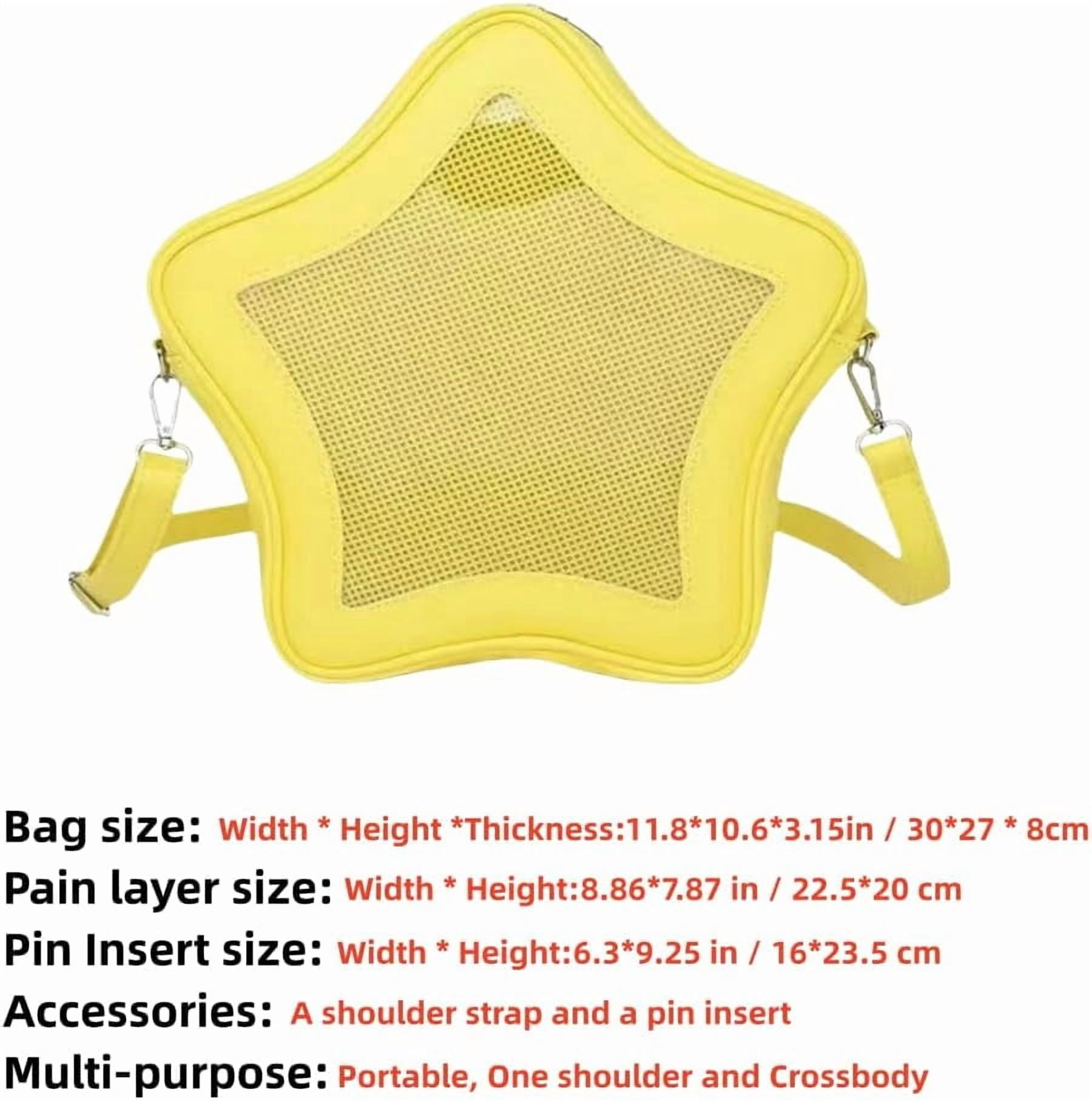 SPEKSEE Star Shape Ita Bag Pins Display Crossbody Bag PU Leather Backpack Y2k Aesthetic Cute Handbag