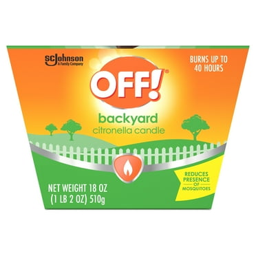 OFF! Scented Citronella Candle, 18 oz, 1 ct, Backyard Outdoor Candle, Burn Time up to 40 Hours, Provides Ambiance and a Gentle Glow for Outdoor Occasions
