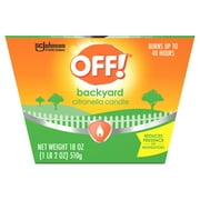 OFF! Scented Citronella Candle, 18 oz, 1 ct, Backyard Outdoor Candle, Burn Time up to 40 Hours, Provides Ambiance and a Gentle Glow for Outdoor Occasions