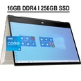 thumbnail image 1 of HP Pavilion X360 14 2-in-1 Business Laptop 14" FHD IPS Touchscreen 11th Gen Intel Quad-Core i5-1135G7 16GB DDR4 256GB SSD Intel Iris Xe Graphics Backlit Keyboard Fingerprint Reader HDMI Win10 Gold, 1 of 6